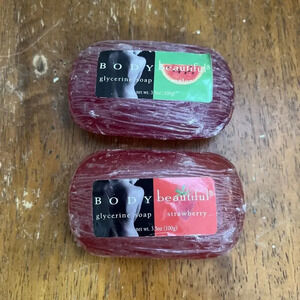 BODY Beautiful Glycerine Bar‎ Soap All Skin Type Strawberry Watermelon 3.5 oz